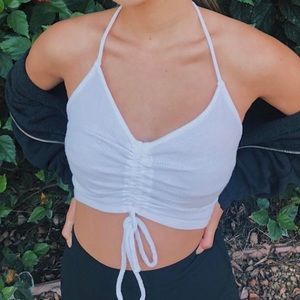 white crop top halter